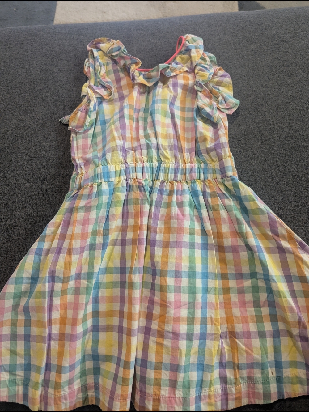 Crewcuts Pastel Plaid Ruffle Dress in Pink, Yellow, Blue, Purple, Green